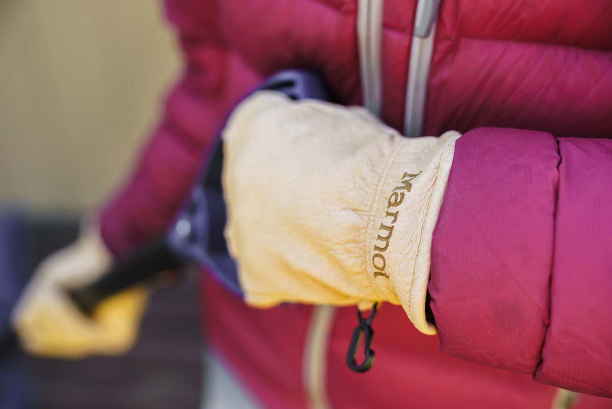 Winter Gloves (using snow shovel with leather Marmot work gloves)